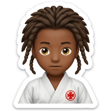 karate kids, dark skin, dreadlocks sticker