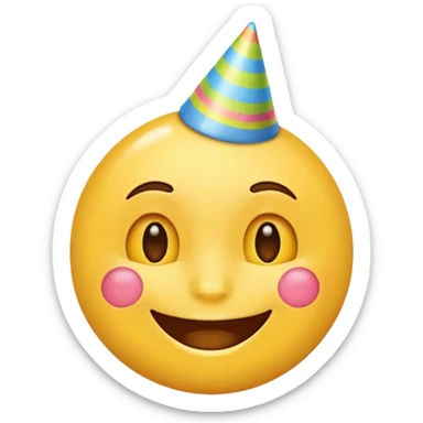 Emoji ios 18 de cara de cumpleaños sticker