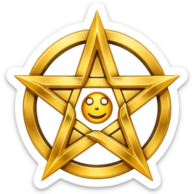 Pentagram with gold background  sticker