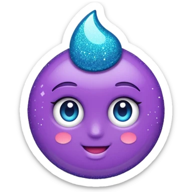 Glitter Roxo e Ciano Seta sticker