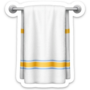 white hotel room towel sticker