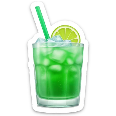 iced green drink in glass sticker