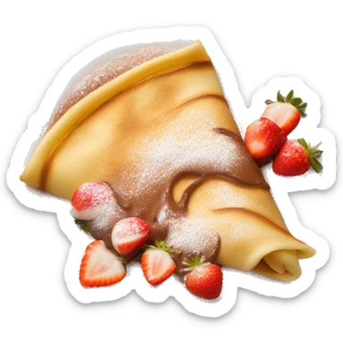 Crêpe with Nutella and strawberries with powdered sugar  sticker