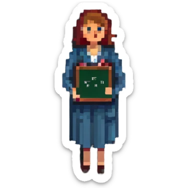 teacher at a blackboard sticker