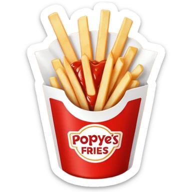 popeyes fries and ketchup sticker