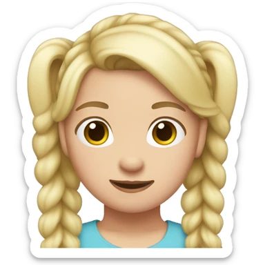 pigtail with blond hair sticker