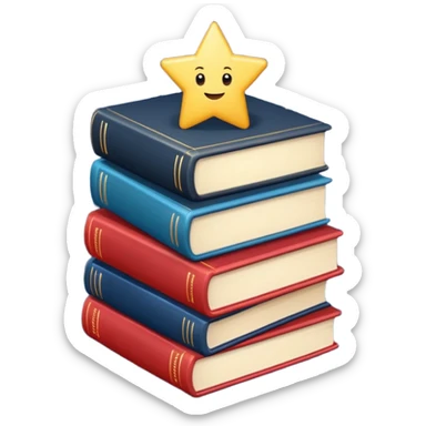   books + stars sticker