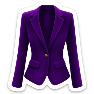 Realistic isolated dark purple velvet feminine fashion blazer. sticker