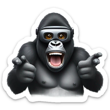 Gorilla tag gorilla with vr headset sticker