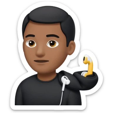 un emoji (qui ressemble à un vrai emoji téléphone)de quelqu'un qui tombe (homme noir pull Nike)il a des airpods.Il tombe vers l'avant  sticker