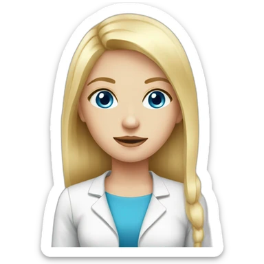 Blood test Girl with blond hair and blue eye sticker