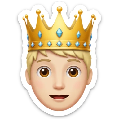 Silly face with a crown sticker