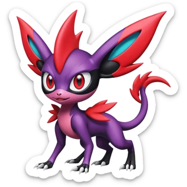 Colorful Cool Badass  Meloetta-Noibat-Guilmon-Darkrai-Sneasel-Pokémon-Fakémon-fusion-hybrid-creature sticker