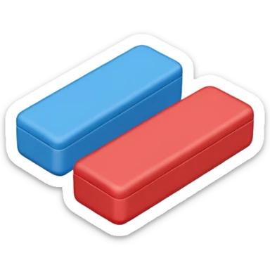 red and blu eraser sticker
