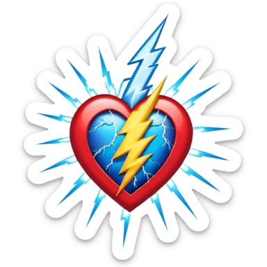 Heart with Grateful Dead lightning bolt in the middle sticker