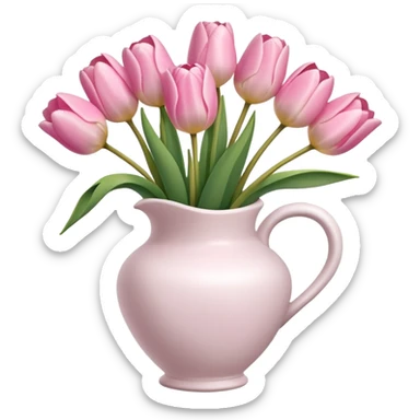 Light pink tulips in white vase sticker