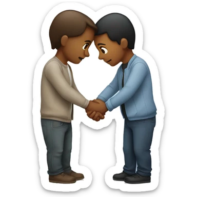 Holding hands on stomach sticker