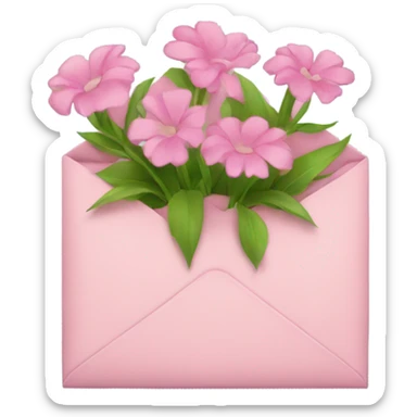 pink envelope with flowers sticker