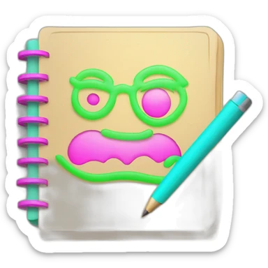 note book neon style sticker