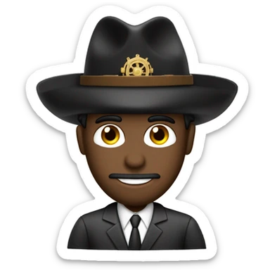 Un hombre pelo negro castaño, marinero traje blanco sombrero blanco y viendo con un telescopio hecho de un libro enrollado  sticker