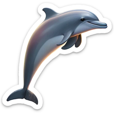 Dolphin with sunset behind and rainbows in the ocean  sticker