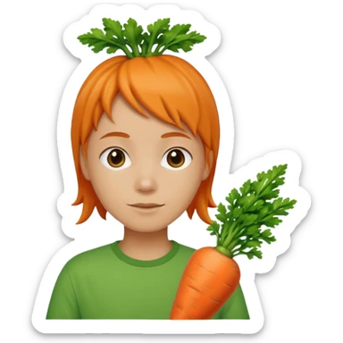 green carrot with shirt sticker