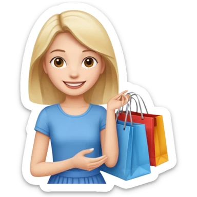 Girl shopping sticker