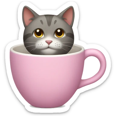 Cat in a cup sticker