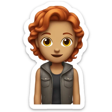 a redhead masc girl sticker