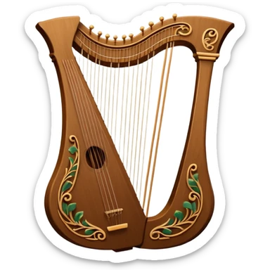 three stringed lyre sticker