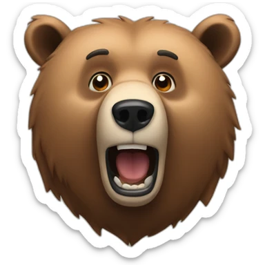 Grizzlybear surprised sticker