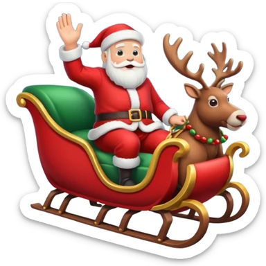 santa in his sleigh in flight sticker
