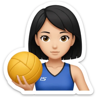 volleyball player, anime girl, with volleyball ball sticker