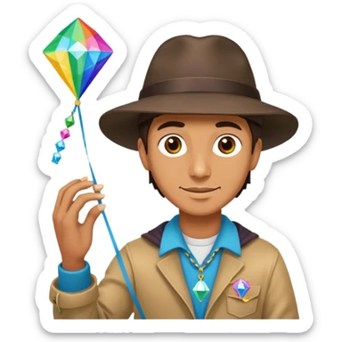 Man with diamond kite,Kite Flyers sticker