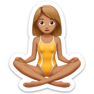 Girl wear swimsuit, The girl sits with her legs apart, show her feet sticker