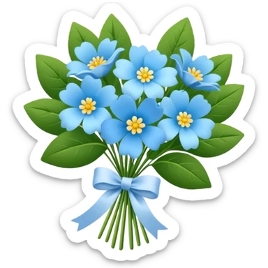 pale blue flower bouquet sticker