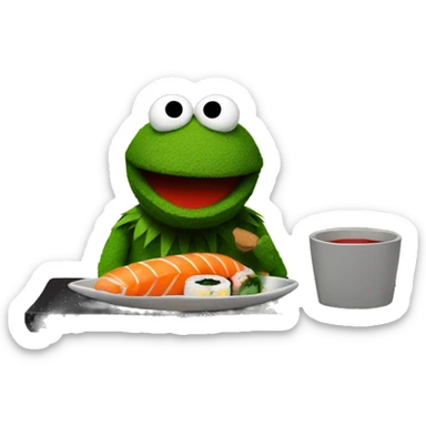 bert the muppet eating sushi sticker