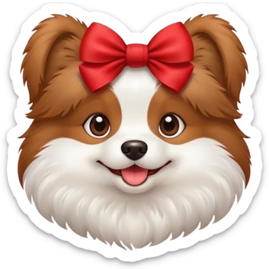 Cute dog with bow sticker