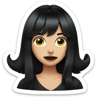 Teen witch with black hair sticking tongue sticker