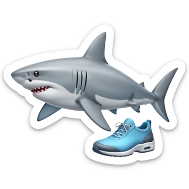 tiburón con zapatos sticker