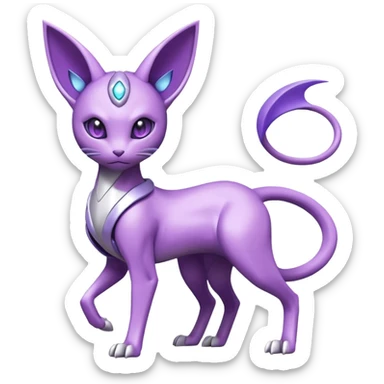 Mechanical Miraidon-Espeon-Mewtwo-Fakémon-hybrid-creature (full body)  sticker