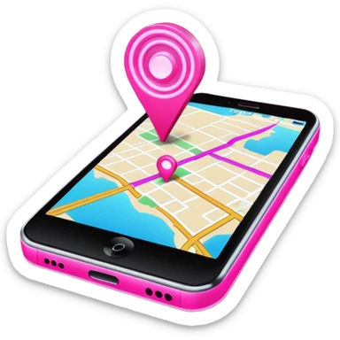 pink gps map lines sticker
