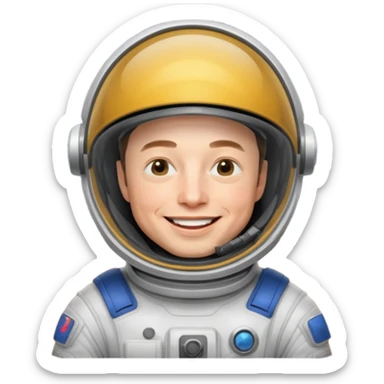 Elon Musk in the space Happy sticker