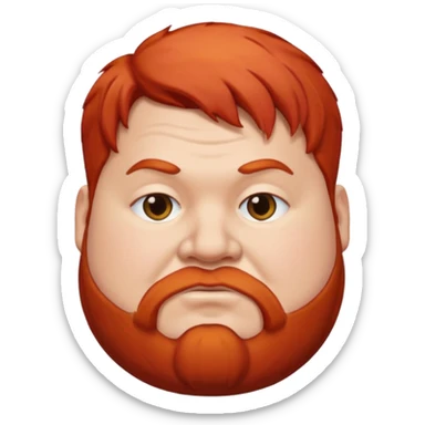 fat man with red hair sticker