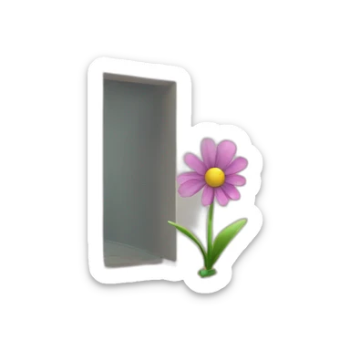 Un viejo se callo y encontró una flor en el piso sticker