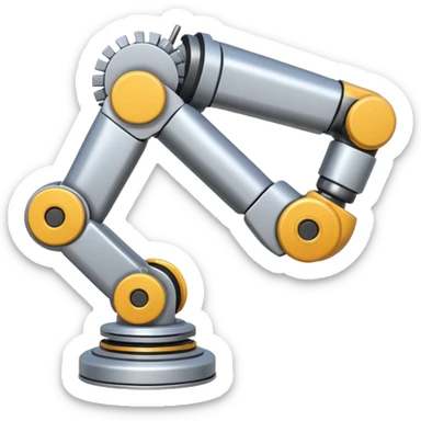 Industrial Arm – Silver robotic arm, gripping tool sticker
