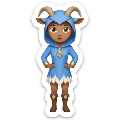 Shameful-medium size-female-full body-blue goat sticker