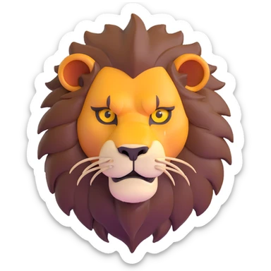 nasty lion looking sideways with mean fierce expression sticker