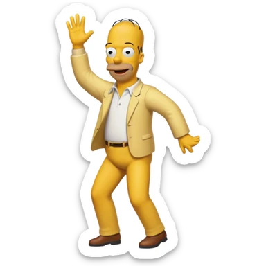 homer simpson hitting the dougie sticker