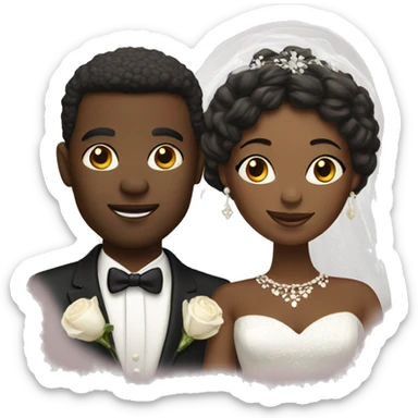 African bride and groom sticker